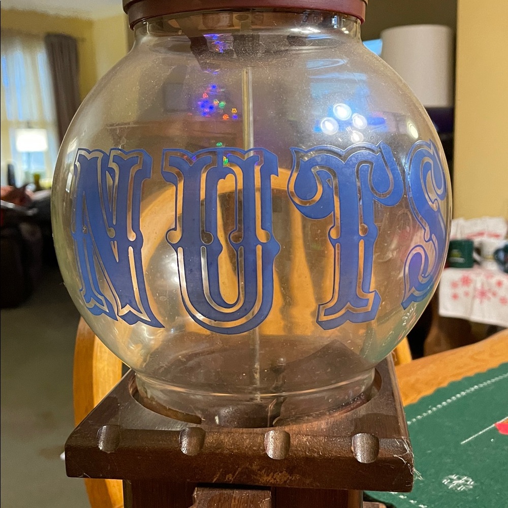 Vintage Brown Glass Nut Dispenser - Picture 2 of 4